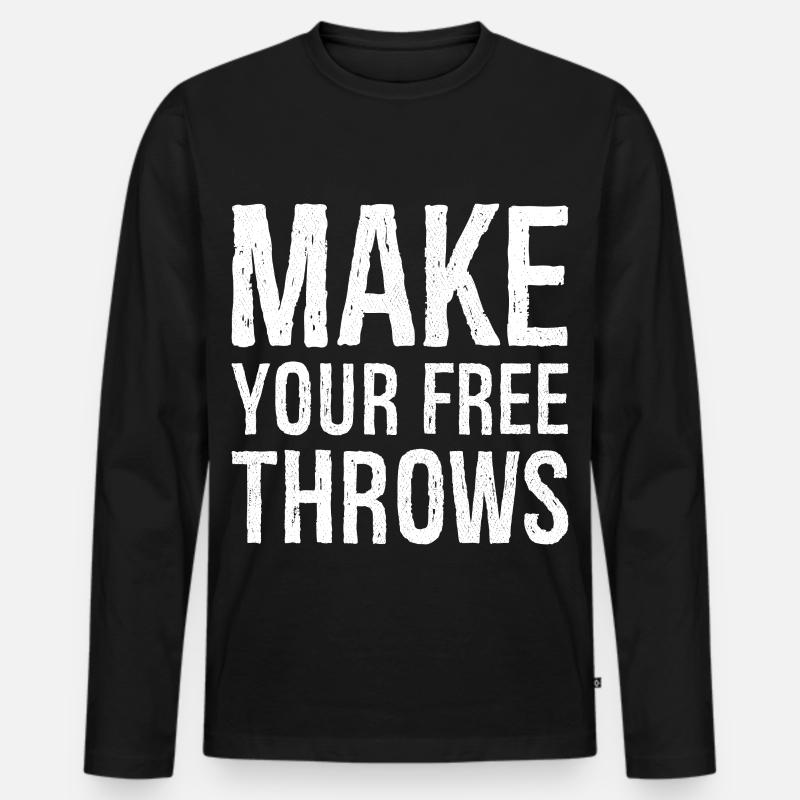 Machen Sie Ihre Freiwürfe - Männer Premium Bio Langarmshirt - Schwarz