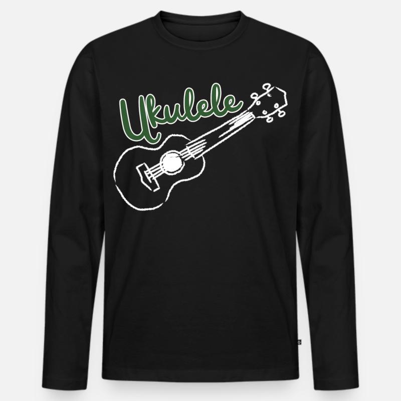 Ukulele - Music Lover - Männer Premium Bio Langarmshirt - Schwarz