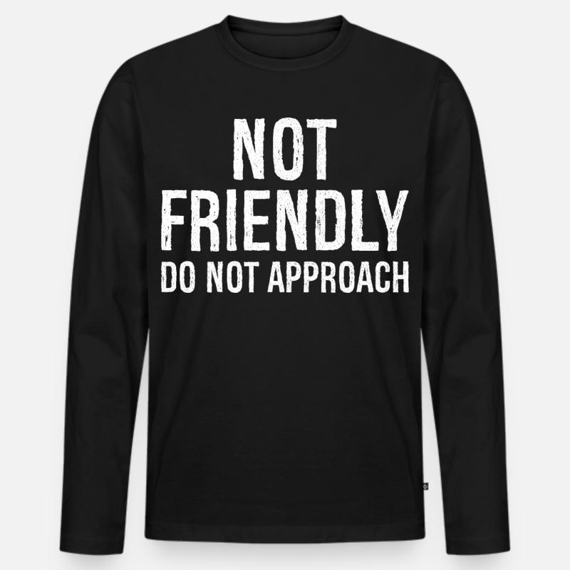 nicht freundlich nicht annähern - Männer Premium Bio Langarmshirt - Schwarz