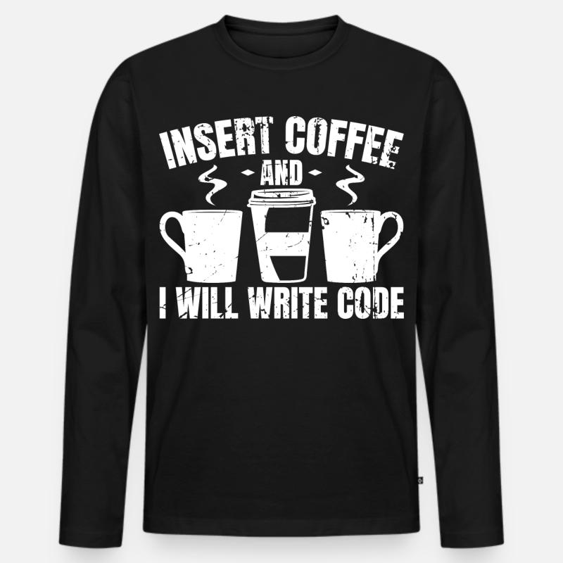 Programmierer Lustige Witze - Männer Premium Bio Langarmshirt - Schwarz