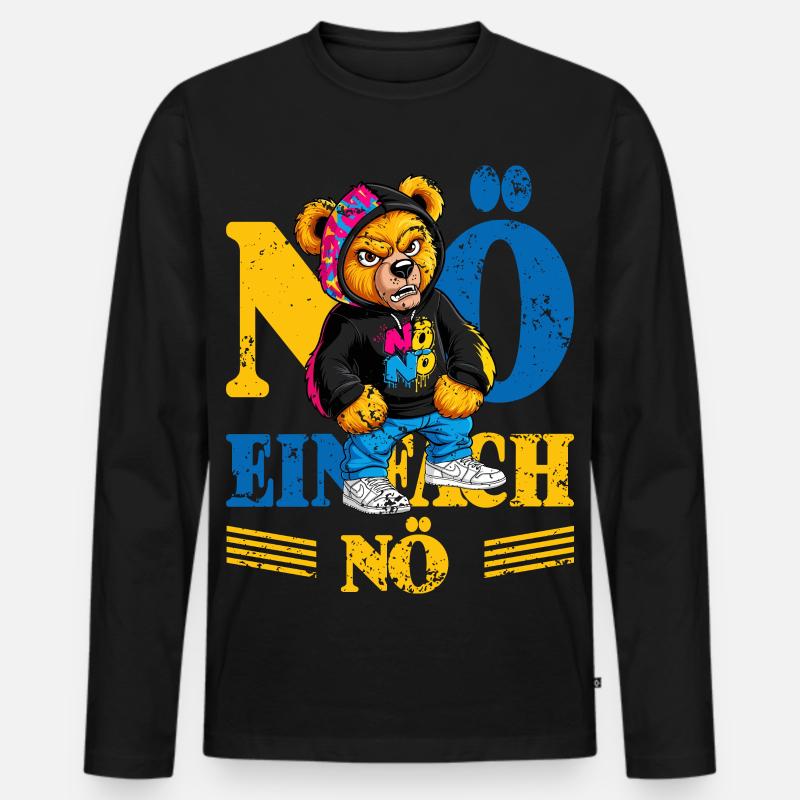 Grummelige Bär - Männer Premium Bio Langarmshirt - Schwarz