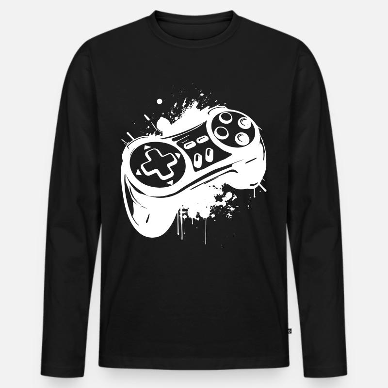 Gaming - Männer Premium Bio Langarmshirt - Schwarz