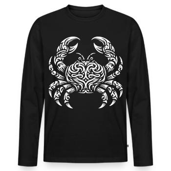 Crabe tribal - T-shirt manches longues Premium bio Homme - noir - Devant - Nico (187cm)