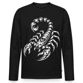 Scorpion tribal - T-shirt manches longues Premium bio Homme - noir - Devant - Nico (187cm)