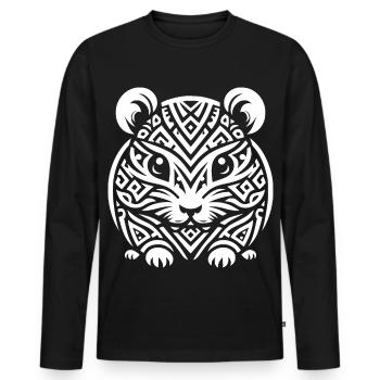 Hamster tribal - T-shirt manches longues Premium bio Homme - noir - Devant - Nico (187cm)