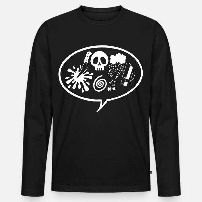 Comic (weiß) - Männer Premium Bio Langarmshirt - Schwarz