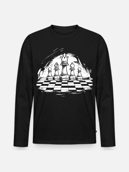 Dessin d’échecs - T-shirt manches longues Premium bio Homme - noir