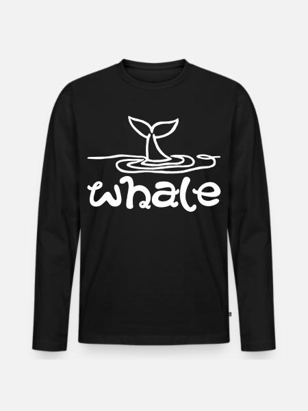 The Whale's Tail (White) - Men's Premium Organic Long Sleeve Shirt - black