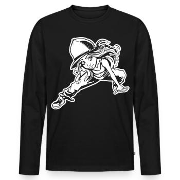 Breakdancerin - Männer Premium Bio Langarmshirt - Schwarz - Vorne - Nico (187cm)