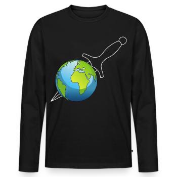 Murder of Planet Earth - Men's Premium Organic Long Sleeve Shirt - black - Front - Nico (187cm)