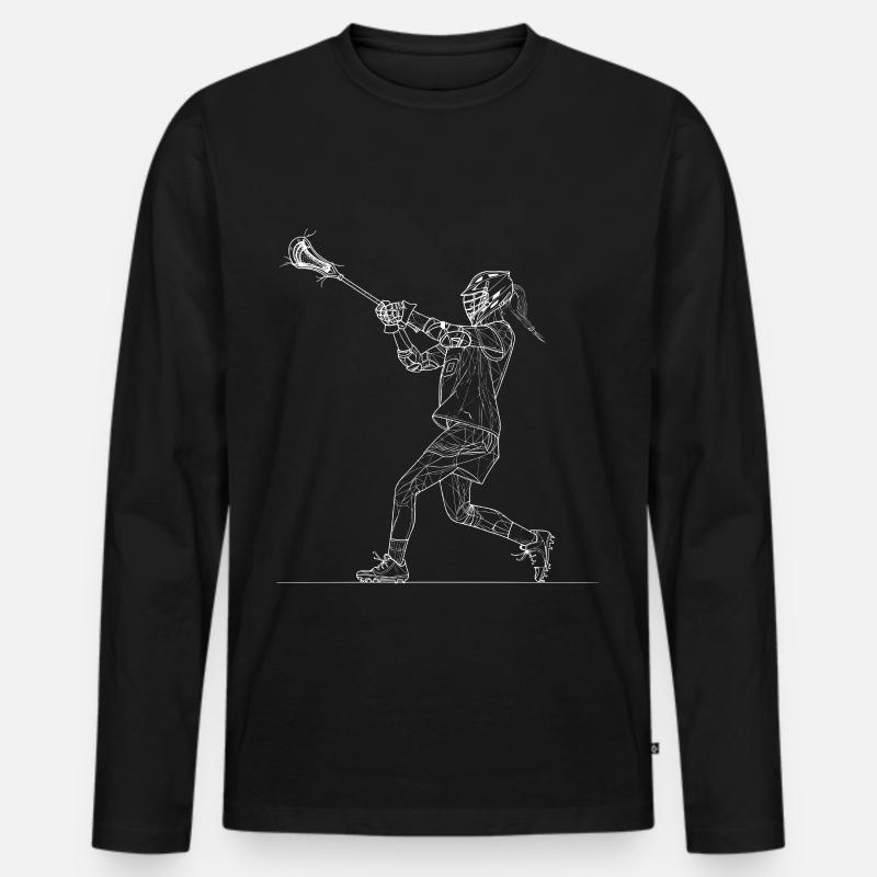 Lacrossespielerin - Männer Premium Bio Langarmshirt - Schwarz