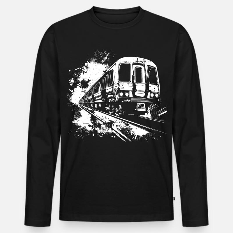 Zug Farbklecks - Männer Premium Bio Langarmshirt - Schwarz