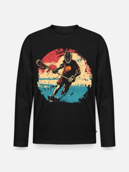 Lacrosse player 80s - Men's Premium Organic Long Sleeve Shirt - black