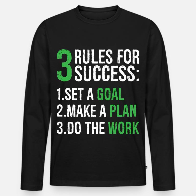 3 rules for success - Männer Premium Bio Langarmshirt - Schwarz