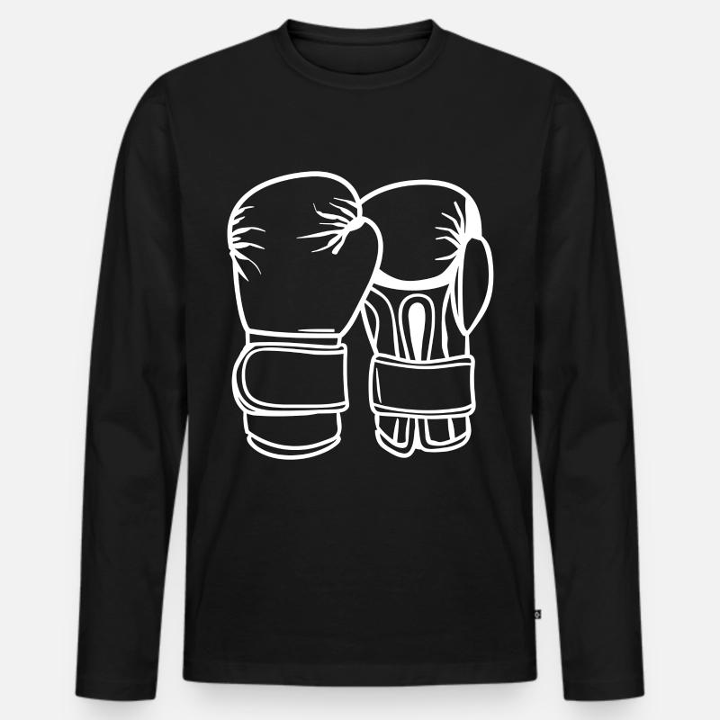 Boxhandschuhe Skizze - Männer Premium Bio Langarmshirt - Schwarz