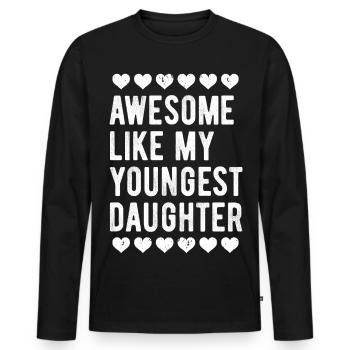 Génial comme ma plus jeune fille pour la fête des mères - T-shirt manches longues Premium bio Homme - noir - Devant - Nico (187cm)