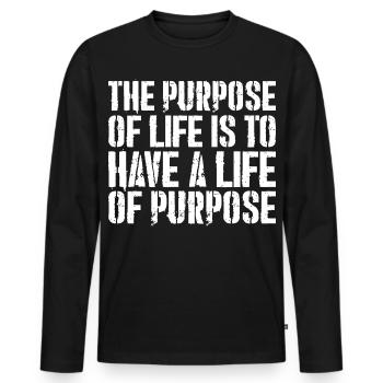 Le but de la vie est d’avoir une vie de but - T-shirt manches longues Premium bio Homme - noir - Devant - Nico (187cm)