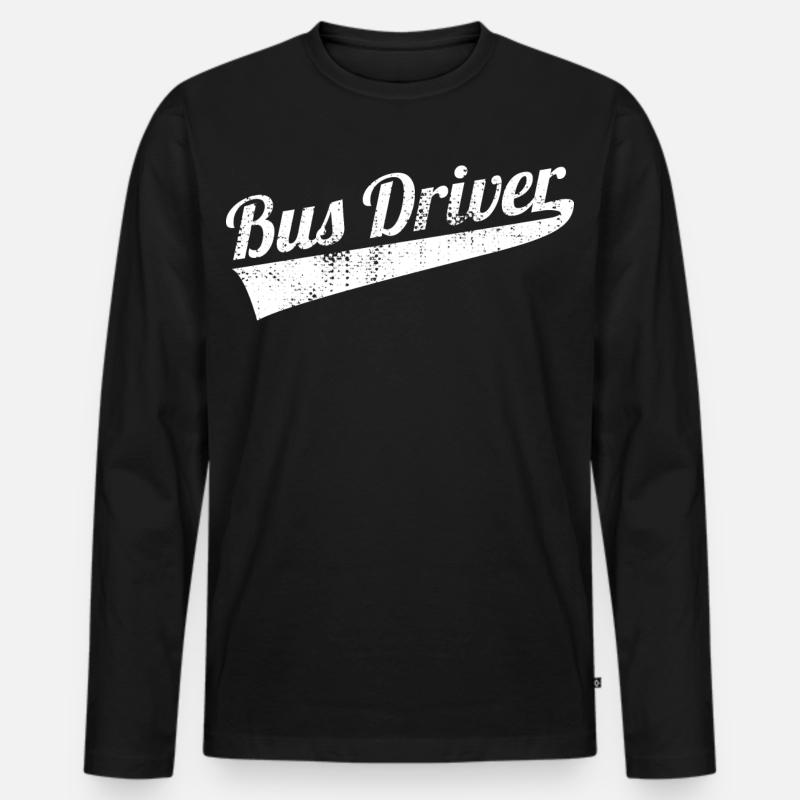 Busfahrer - Männer Premium Bio Langarmshirt - Schwarz