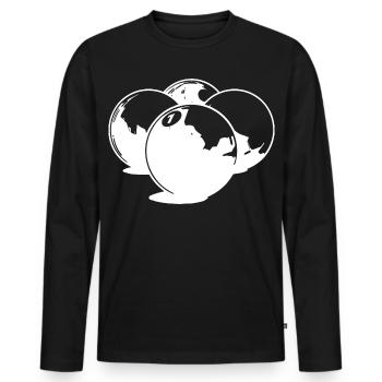 Dessin de boules de billard - T-shirt manches longues Premium bio Homme - noir - Devant - Nico (187cm)