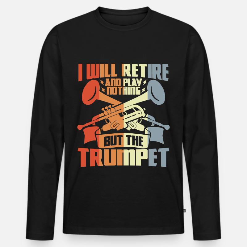 Pensionierter Trompeter - Männer Premium Bio Langarmshirt - Schwarz