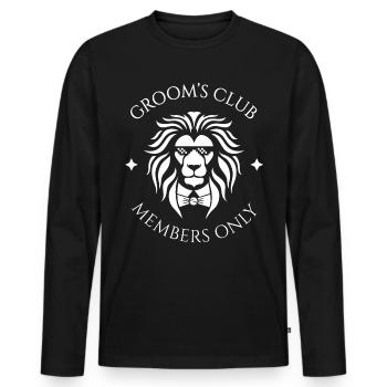 Groom’s Club - Ronde exclusive - T-shirt manches longues Premium bio Homme - noir - Devant - Nico (187cm)