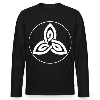 Fleur celte blanche - T-shirt manches longues Premium bio Homme - noir - Devant - Nico (187cm)