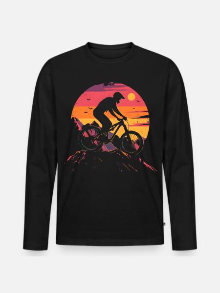 Mountain Biking 90s Look - Men's Premium Organic Long Sleeve Shirt - black