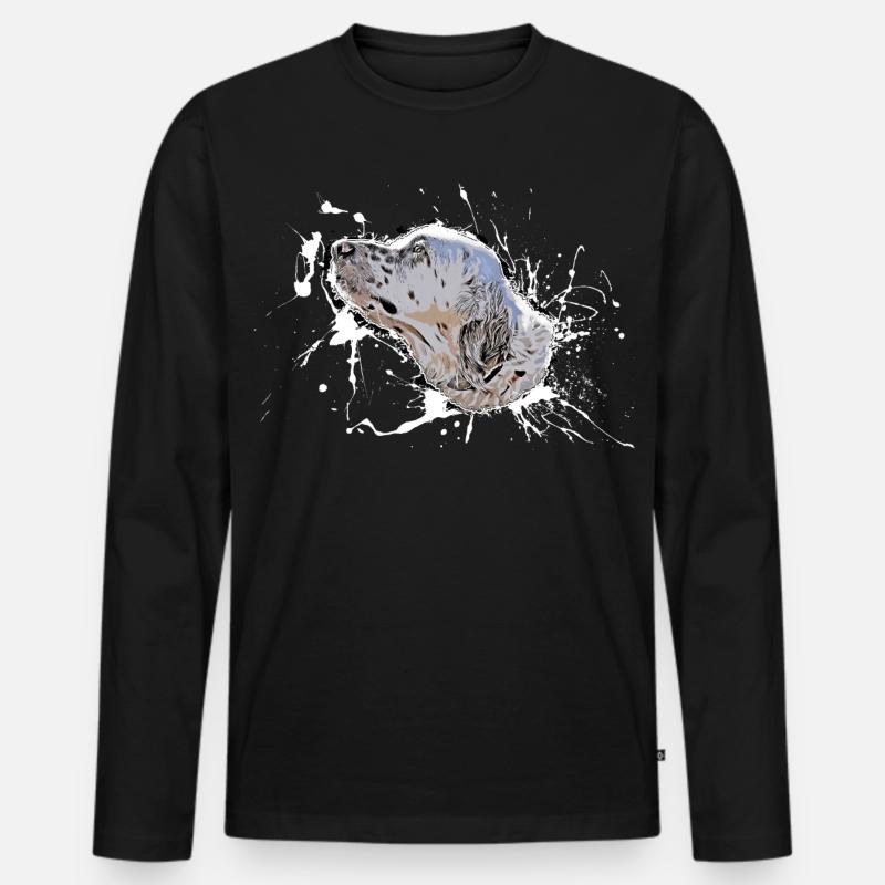 Hund - Männer Premium Bio Langarmshirt - Schwarz