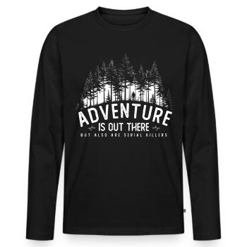 Vrai crime Crime Tueur en série Satire Randonnée - T-shirt manches longues Premium bio Homme - noir - Devant - Nico (187cm)