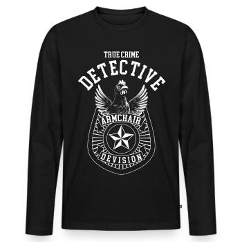 True Crime Détective Poulet Marque Cadeau Drôle - T-shirt manches longues Premium bio Homme - noir - Devant - Nico (187cm)