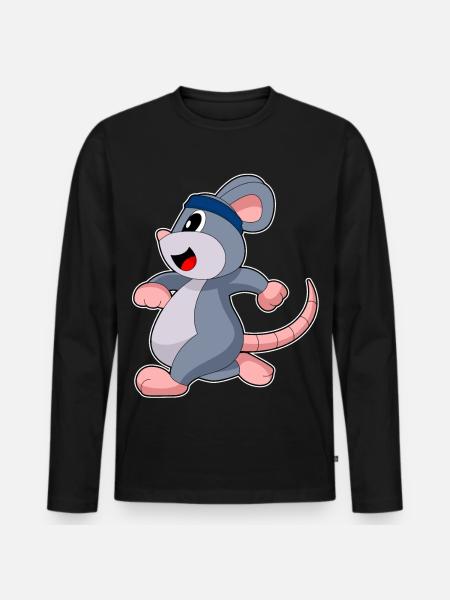 Mouse Jogger Jogging Sport - Men's Premium Organic Long Sleeve Shirt - black