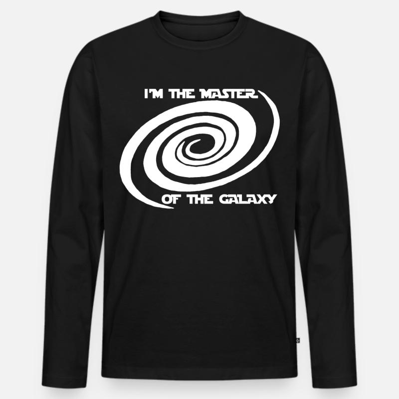 Meister der Galaxis - Männer Premium Bio Langarmshirt - Schwarz