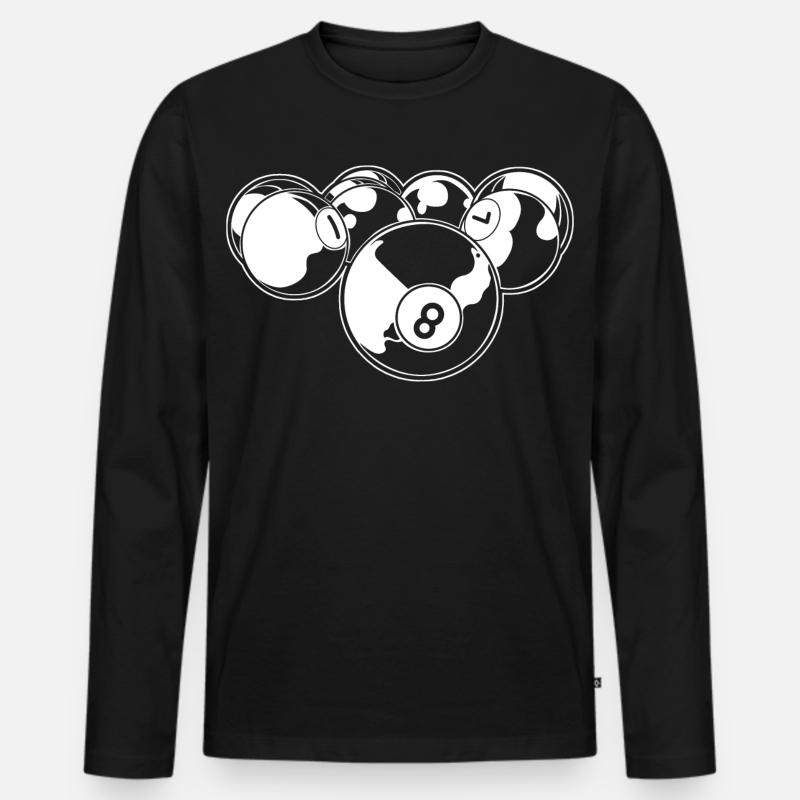 8 Ball Billard - Männer Premium Bio Langarmshirt - Schwarz