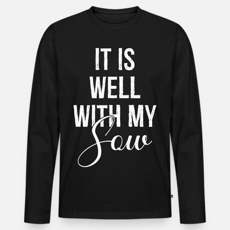 It is well with my sow - Männer Premium Bio Langarmshirt - Schwarz