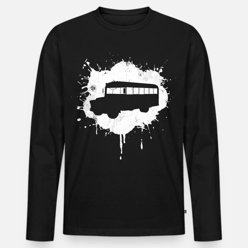 Bus Graffiti - Männer Premium Bio Langarmshirt - Schwarz