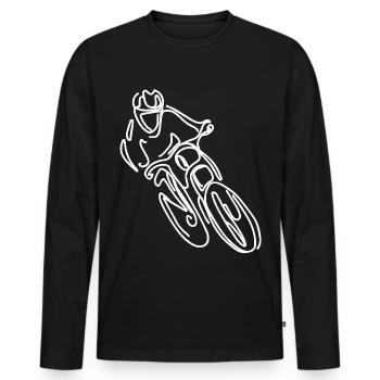 Mountain Bike Freeride Drawing - Men's Premium Organic Long Sleeve Shirt - black - Front - Nico (187cm)