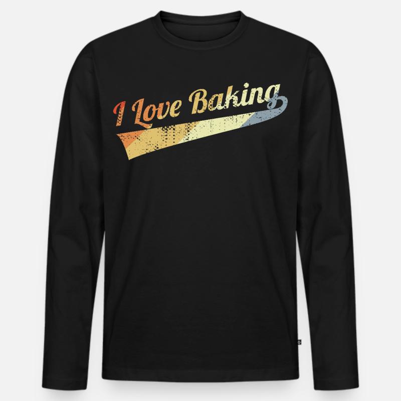 I Love Baking - Männer Premium Bio Langarmshirt - Schwarz