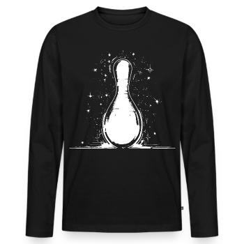 Bowling Pin Graphic - Men's Premium Organic Long Sleeve Shirt - black - Front - Nico (187cm)