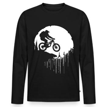 Mountain bikers - Men's Premium Organic Long Sleeve Shirt - black - Front - Nico (187cm)