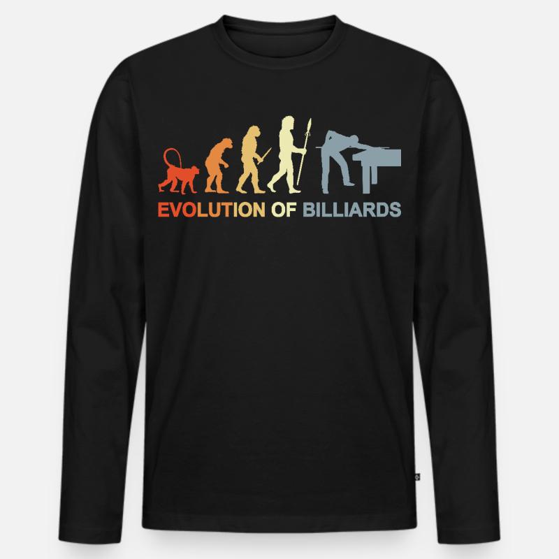 Pool Billiards Evolution - Men's Premium Organic Long Sleeve Shirt - black