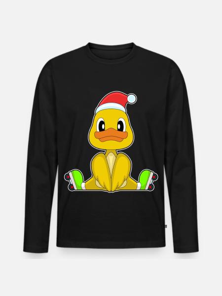 Duck Christmas Inline skating - Men's Premium Organic Long Sleeve Shirt - black