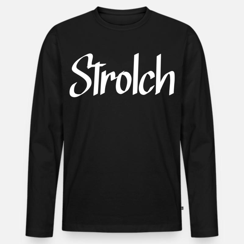 Strolch - Männer Premium Bio Langarmshirt - Schwarz