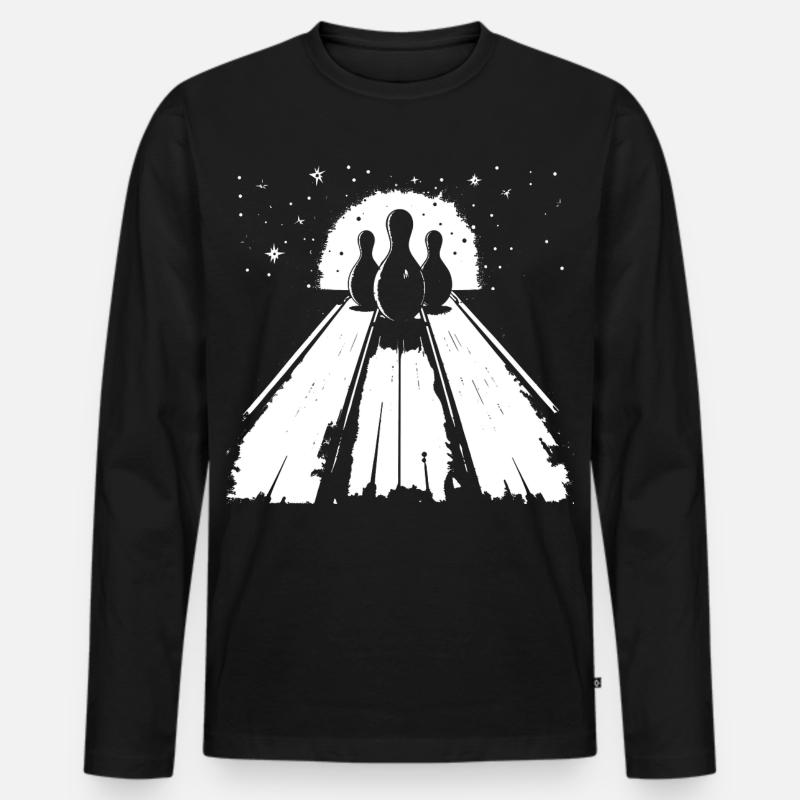 Bowling - Maglia a manica lunga ecologica premium da uomo - nero