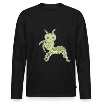Elegante Gottesanbeterin - Männer Premium Bio Langarmshirt - Schwarz - Vorne - Nico (187cm)
