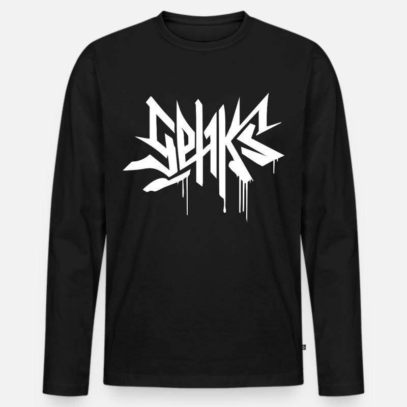 Sehks weiß - Männer Premium Bio Langarmshirt - Schwarz