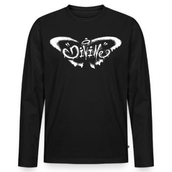Grunge Butterfly – Mystical Transformation - Men's Premium Organic Long Sleeve Shirt - black - Front - Nico (187cm)