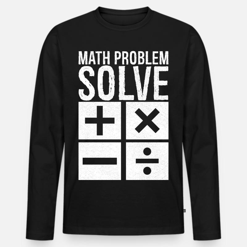 math problem solve - Men's Premium Organic Long Sleeve Shirt - black