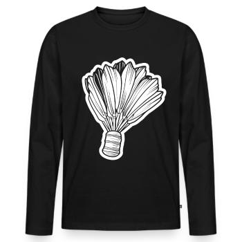 Federball - Männer Premium Bio Langarmshirt - Schwarz - Vorne - Nico (187cm)