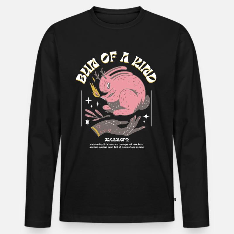 Mystischer Jackalope – Einzigartig & Magisch - Männer Premium Bio Langarmshirt - Schwarz