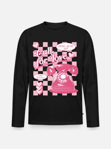 Call for Love Hotline Aesthetics - Men's Premium Organic Long Sleeve Shirt - black